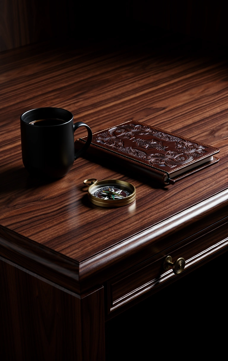Executive workspace meticulously organized